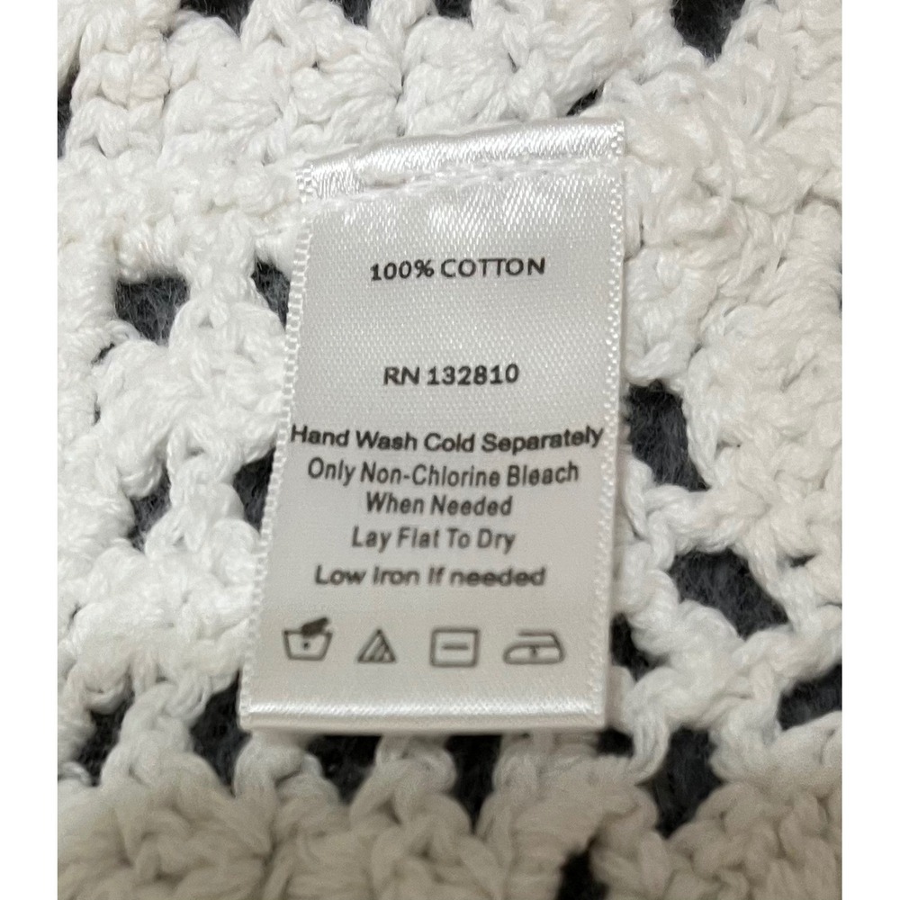 ATTITUDES by Renee Crochet  Cottage core SPRING Sweater White Open Front XL - Picture 5 of 8